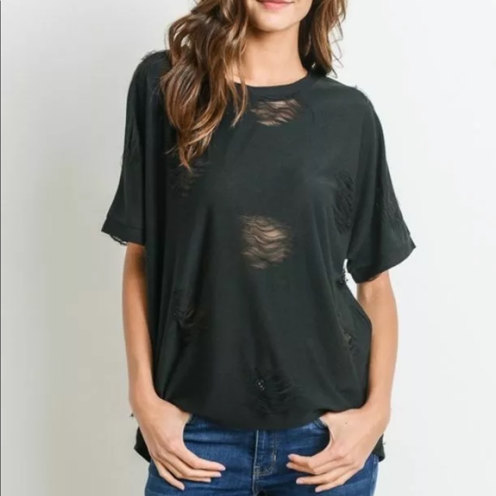 Le Lis Distressed Tee Shirt